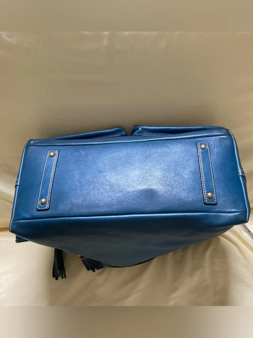 Dooney & Burke leather florentine clayton satchel teal